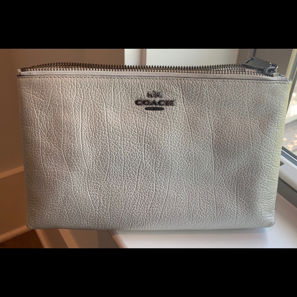 Coach Silver clutch or shoulder/crossbody